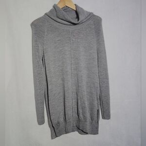 Cynthia Rowley Gray Cowl Neck Sweater Extra Fine Merino Wool Sz S